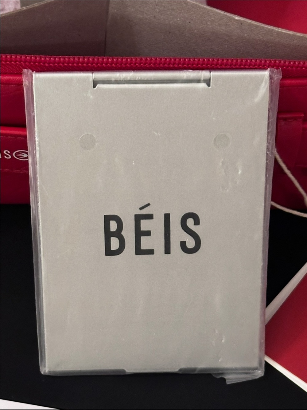 BÉIS x Lonely Ghost The Cosmetic Case in Text Me Red — Limited Edition - Picture 3 of 5